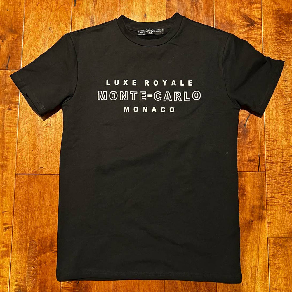 Maniere De Voir Top T-Shirt Black Men's Size XS Luxe Royale Monte Carlo Monaco
